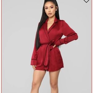 Fashion Nova Burgundy Romper